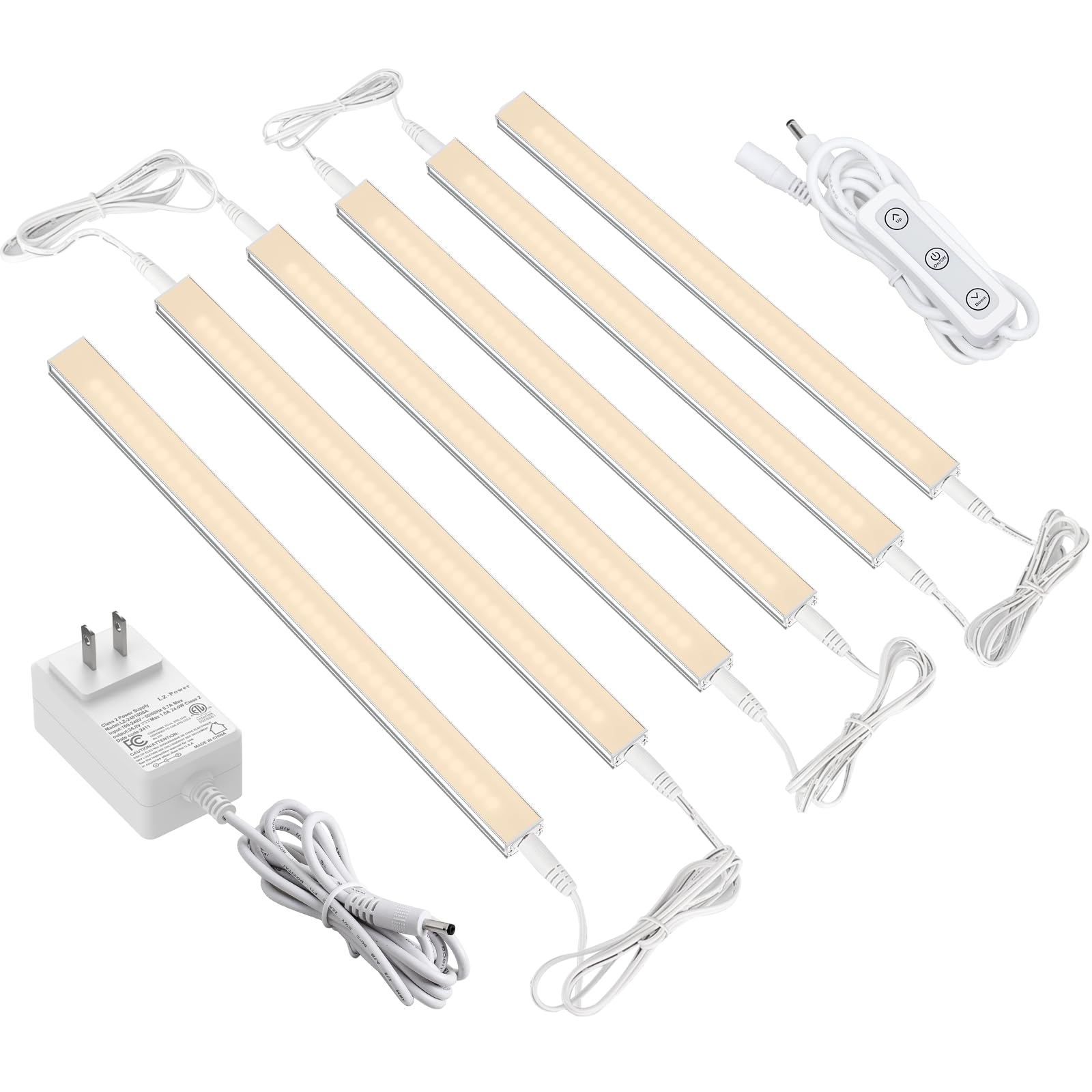 ASOKO dimmable under-cabinet lights illuminate your kitchen with six warm-white bars.