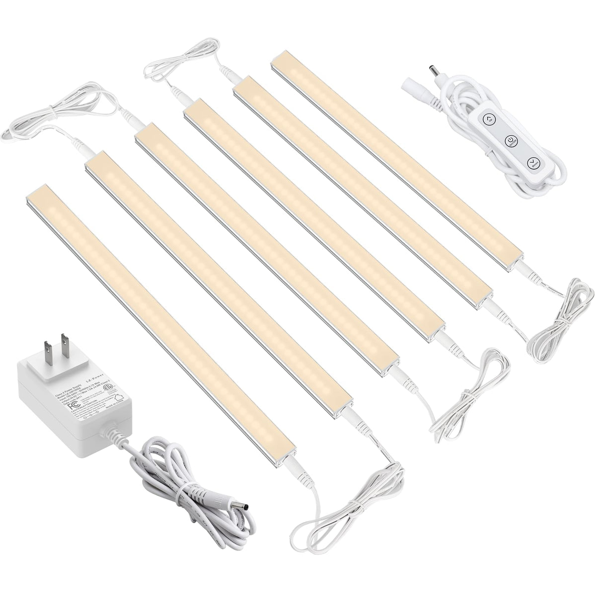 ASOKO dimmable under-cabinet lights illuminate your kitchen with six warm-white bars.