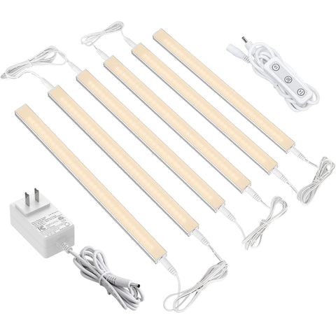 ASOKO dimmable under-cabinet lights illuminate your kitchen with six warm-white bars.