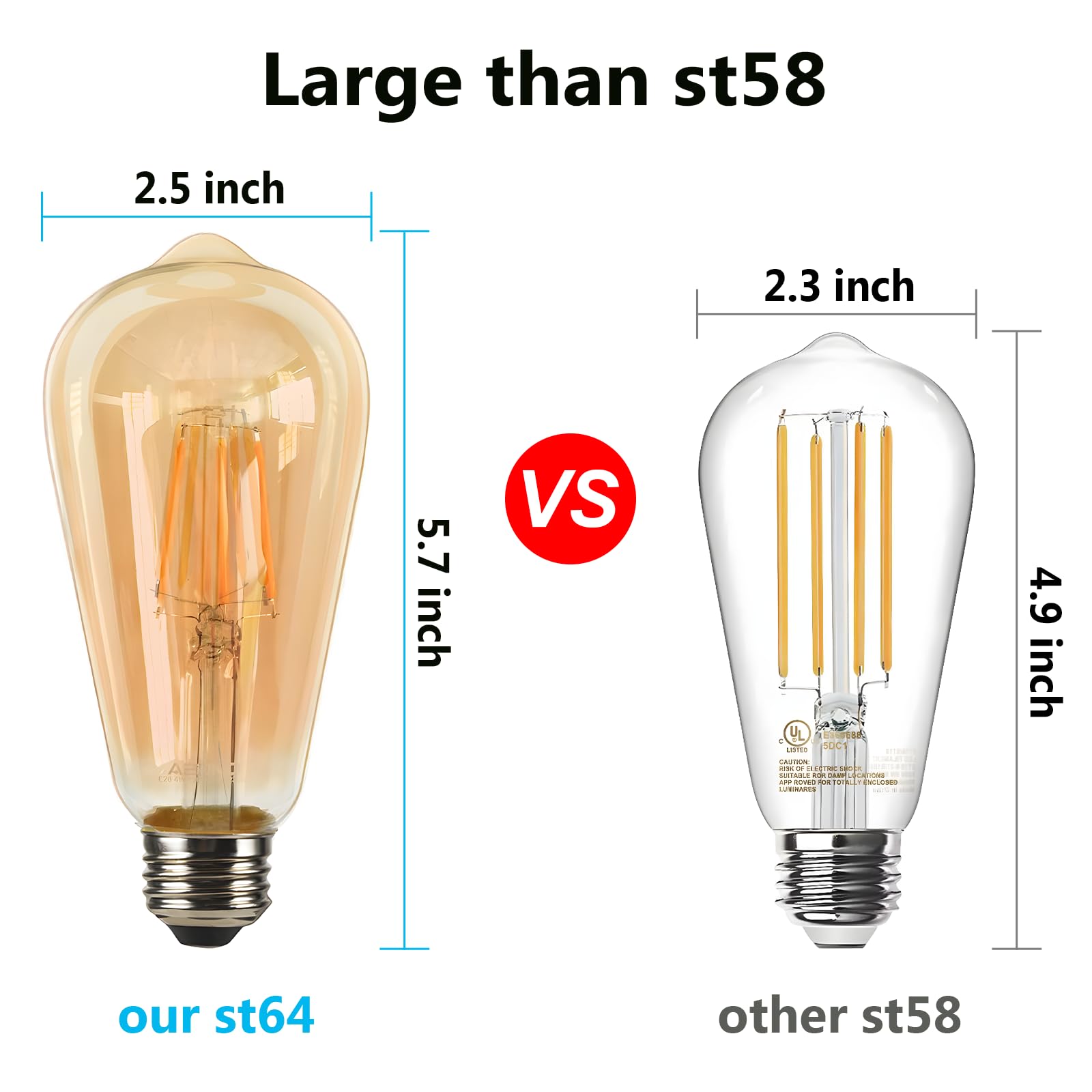 ASOKO Edison bulb 320 lumens provides cozy warmth in living spaces