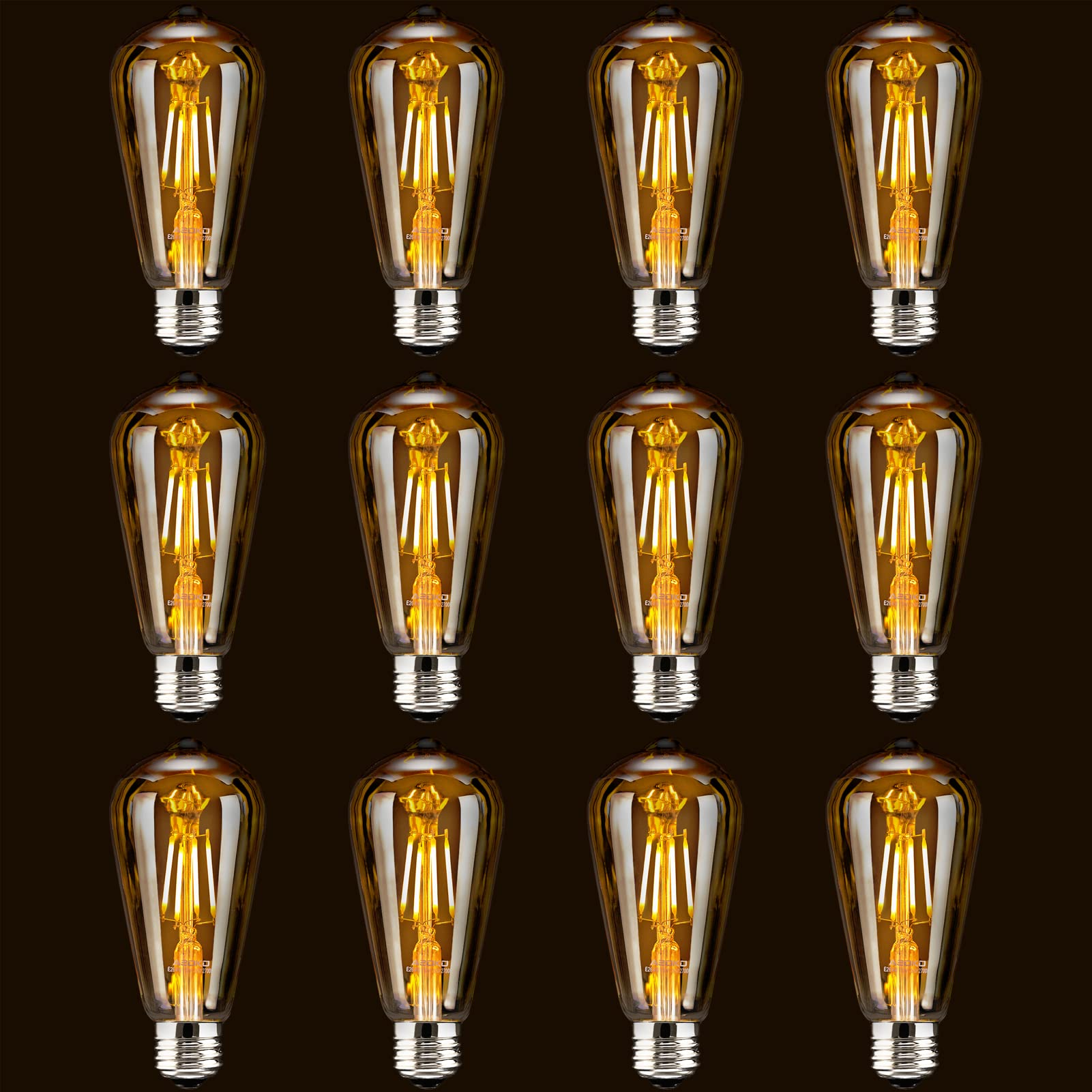 ASOKO LED dimmable Edison amber glass bulb for warm ambient lighting