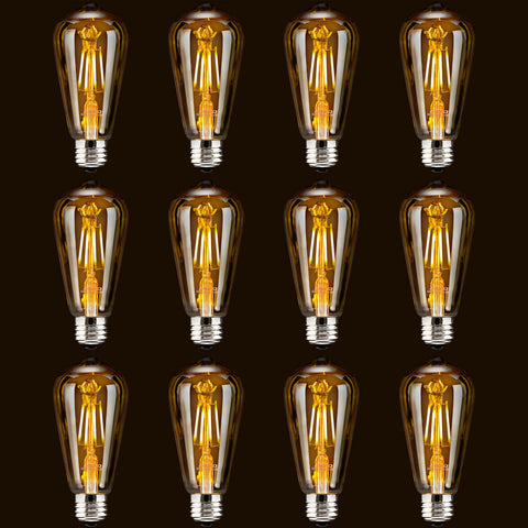 ASOKO LED dimmable Edison amber glass bulb for warm ambient lighting