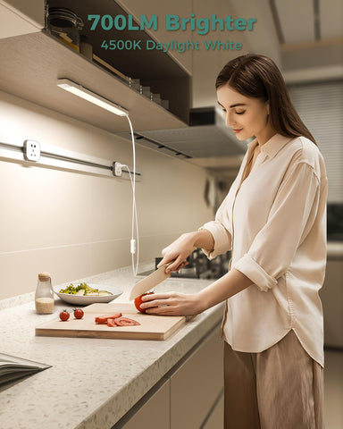 ASOKO plug-and-play LED bar under counter light with easy ON/OFF switch for desks.