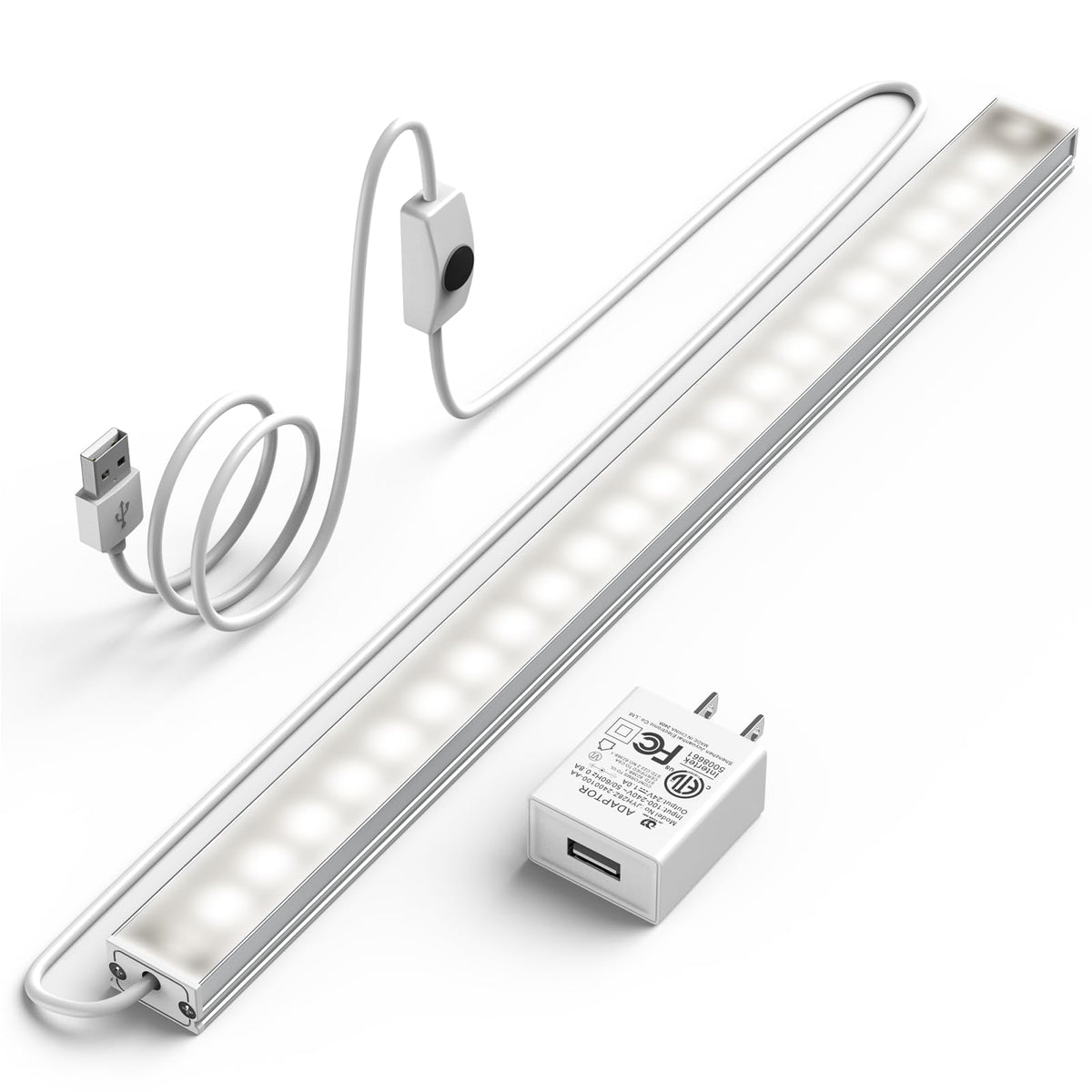 ASOKO under cabinet LED light bar front view for bright kitchen illumination