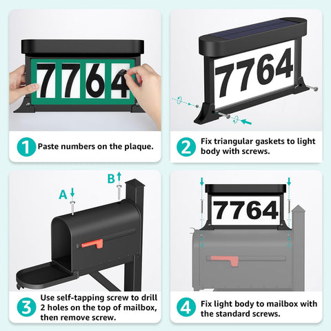 ASOMST solar address sign direct sun installation for best charging
