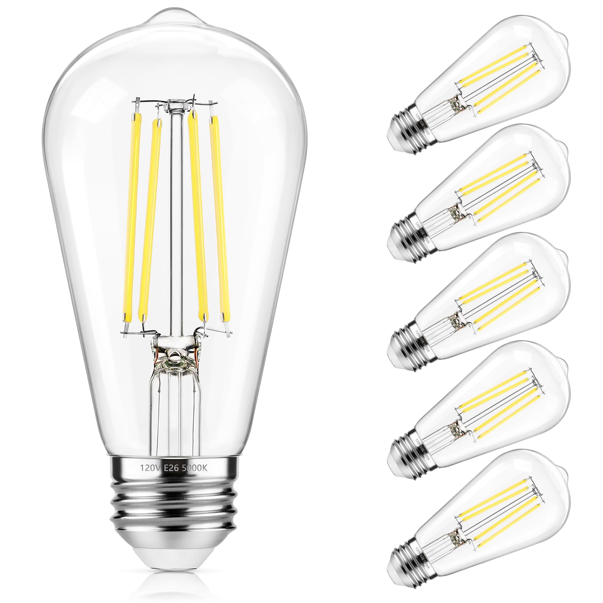 ASOMST vintage LED Edison bulbs in a 6-pack for chandeliers