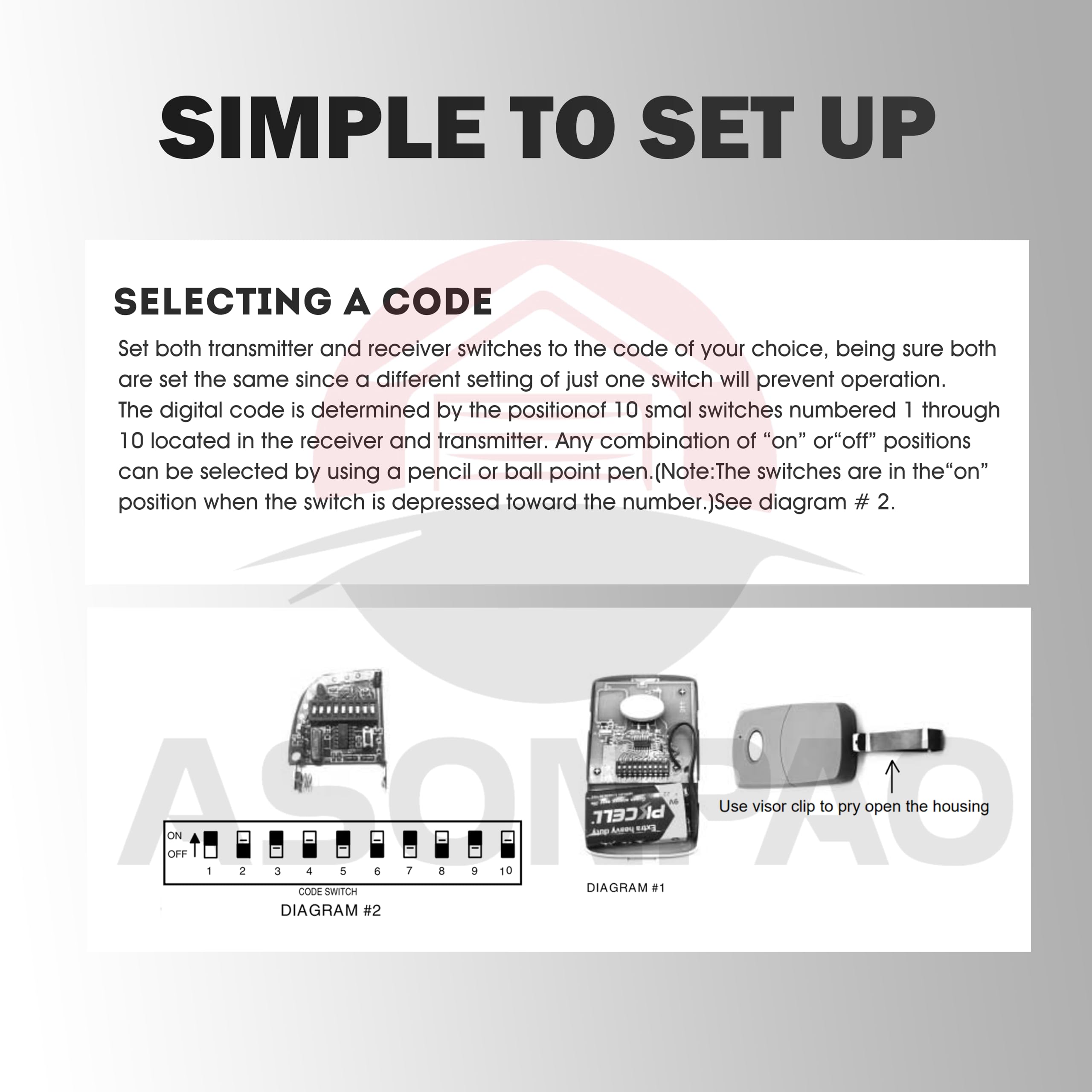 10-year warranty badge on ASONPAO remote for long-term reassurance