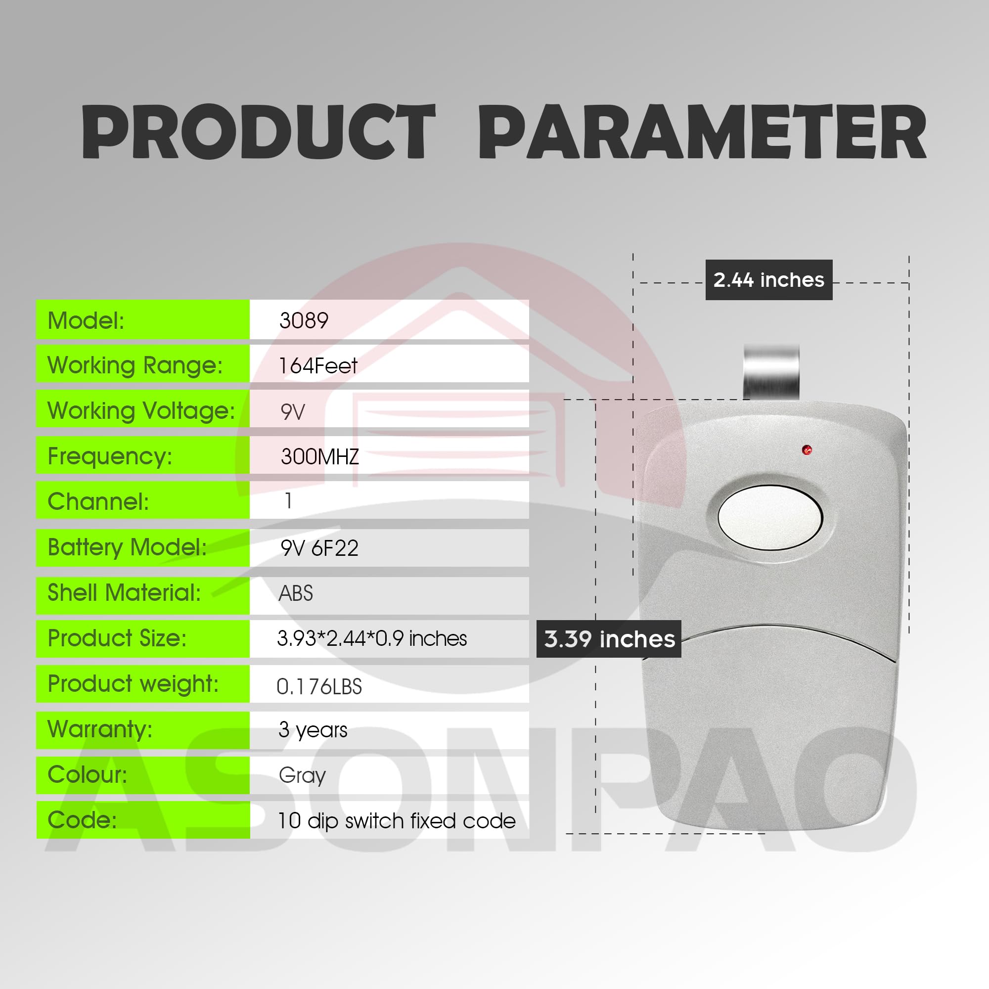 FCC-certified ASONPAO remote ensuring compliant, reliable performance