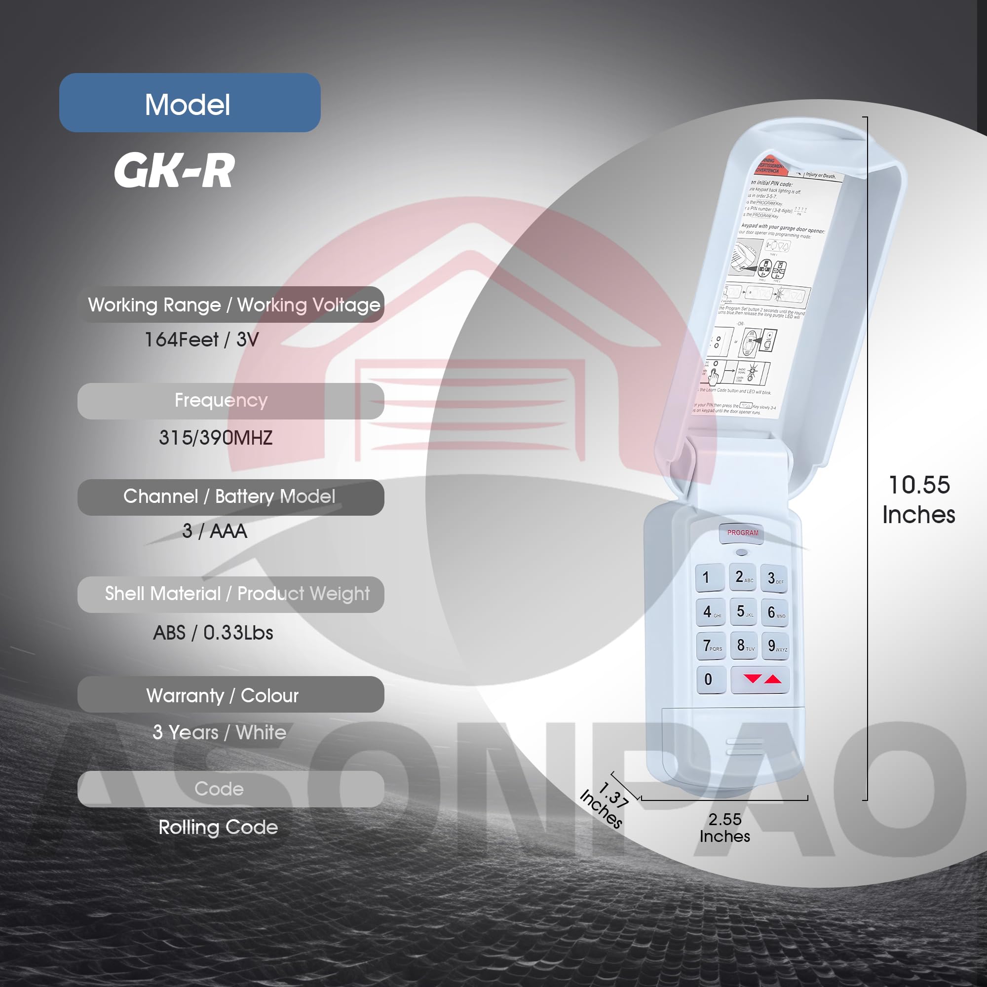ASONPAO Genie keypad in-use for everyday garage entry