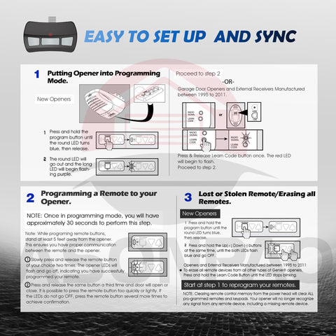 ASONPAO Genie remote universal compatibility list for multiple models.