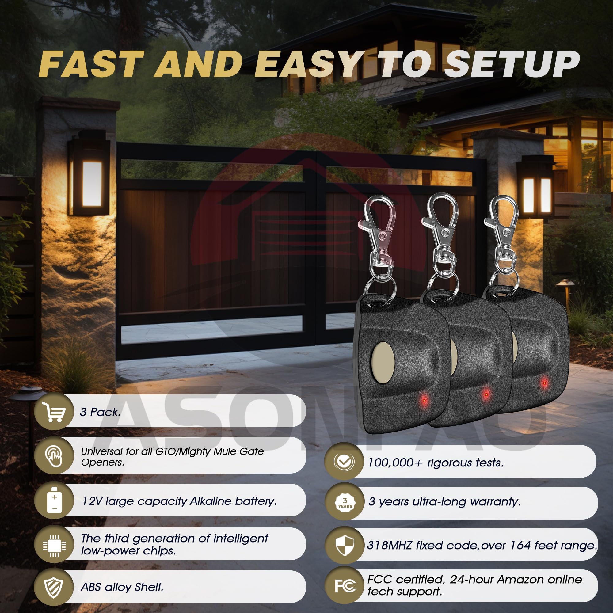 ASONPAO GTO-compatible remote dip-switch panel, adaptable for multiple gate systems.