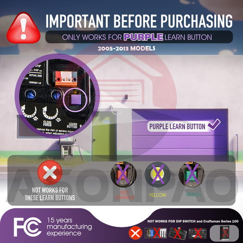 ASONPAO LiftMaster 371LM remote back view, clear button layout for easy operation
