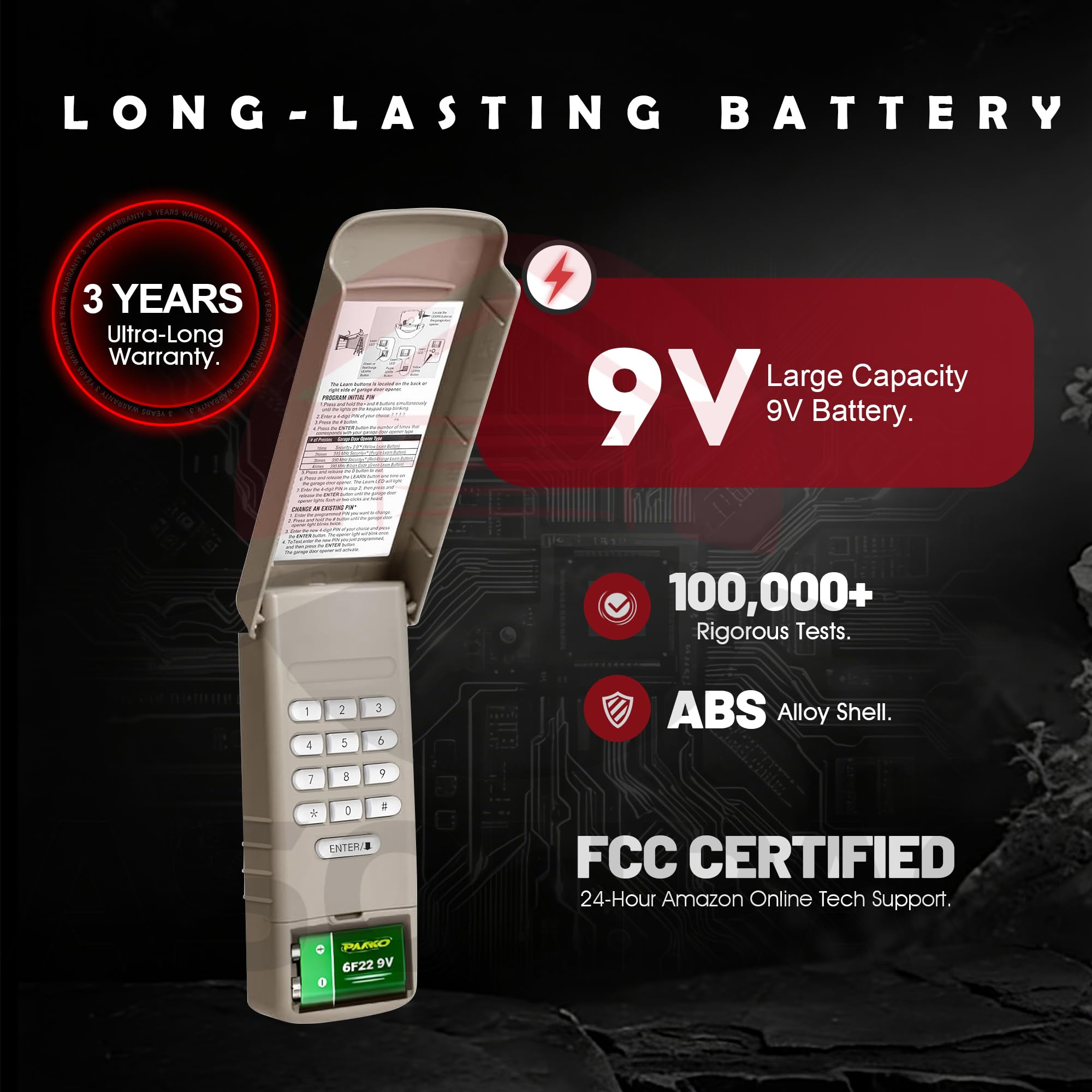 ASONPAO LiftMaster 877LM keypad rolling code chip enhances security and efficiency