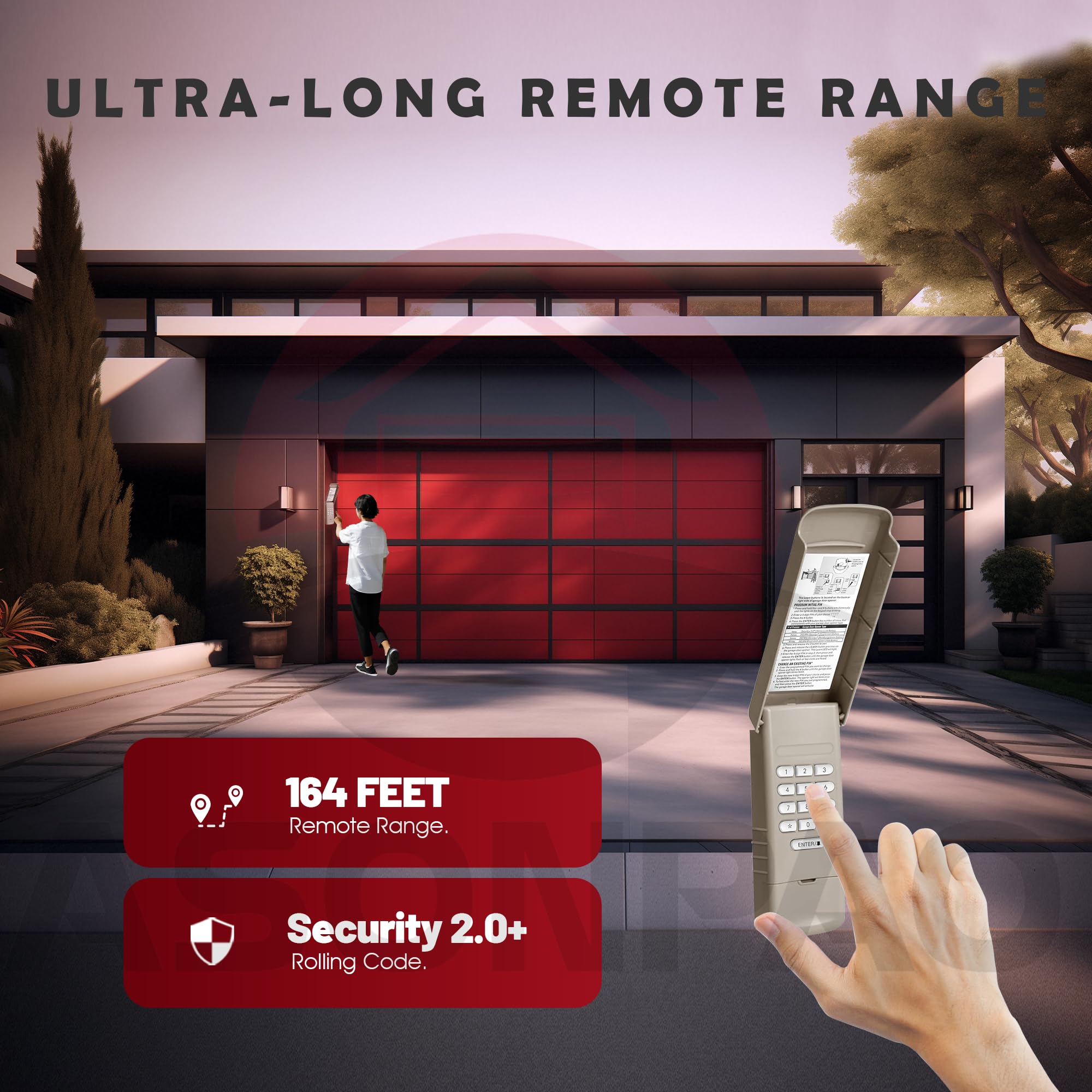 ASONPAO LiftMaster 877LM keypad temporary password for guest access