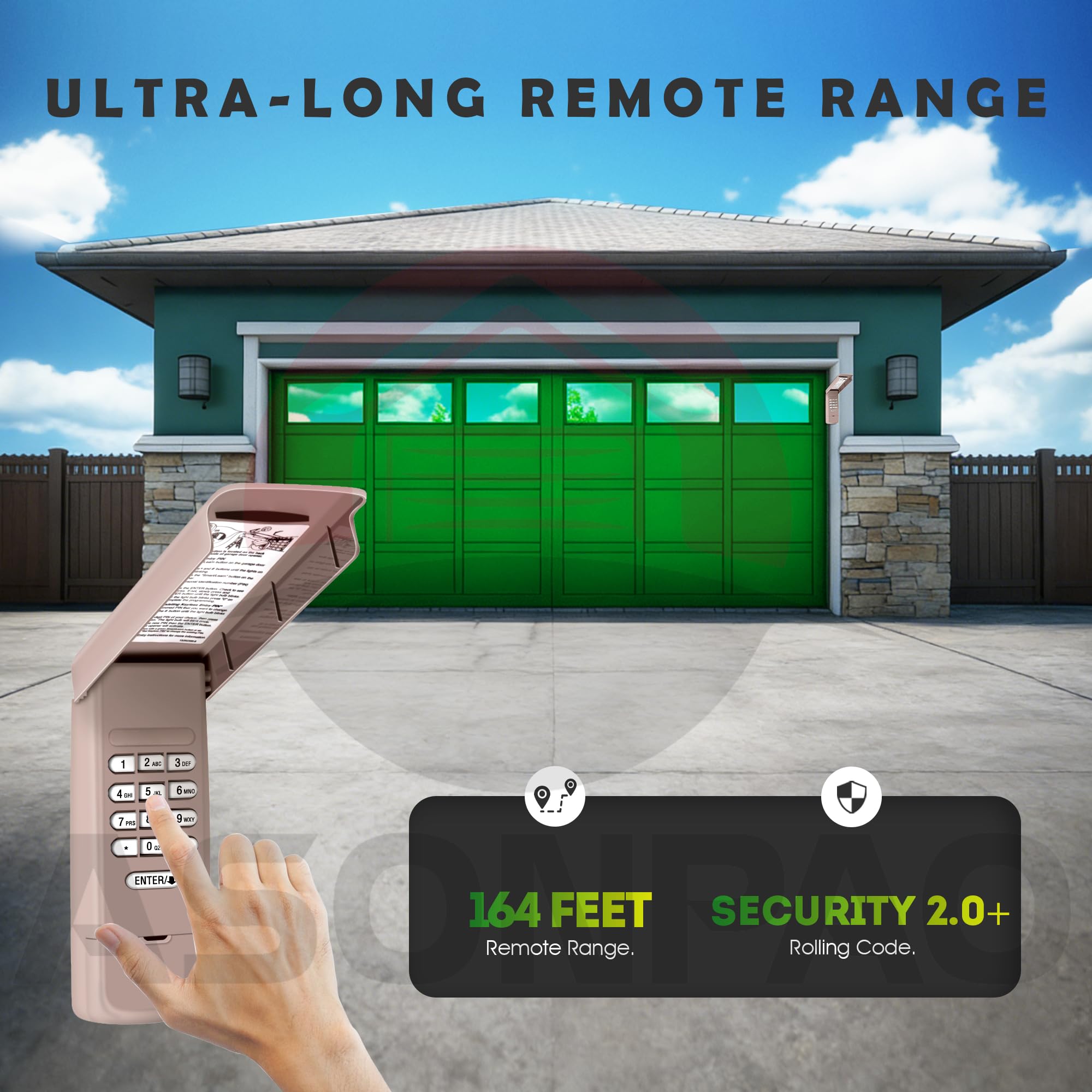 ASONPAO LiftMaster 877Max keypad durability tested for high-cycle use