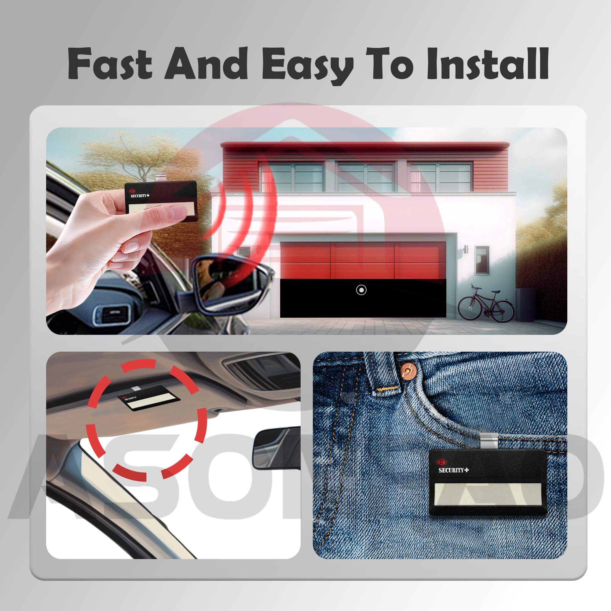 ASONPAO LiftMaster 971LM remote range 164ft, broad garage access from vehicle