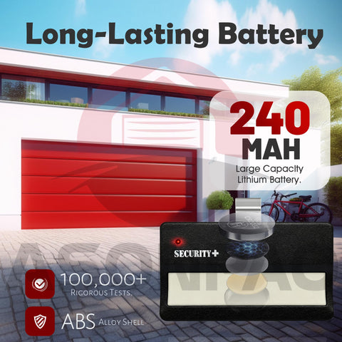ASONPAO LiftMaster 971LM remote side view, durable ABS housing for daily handling