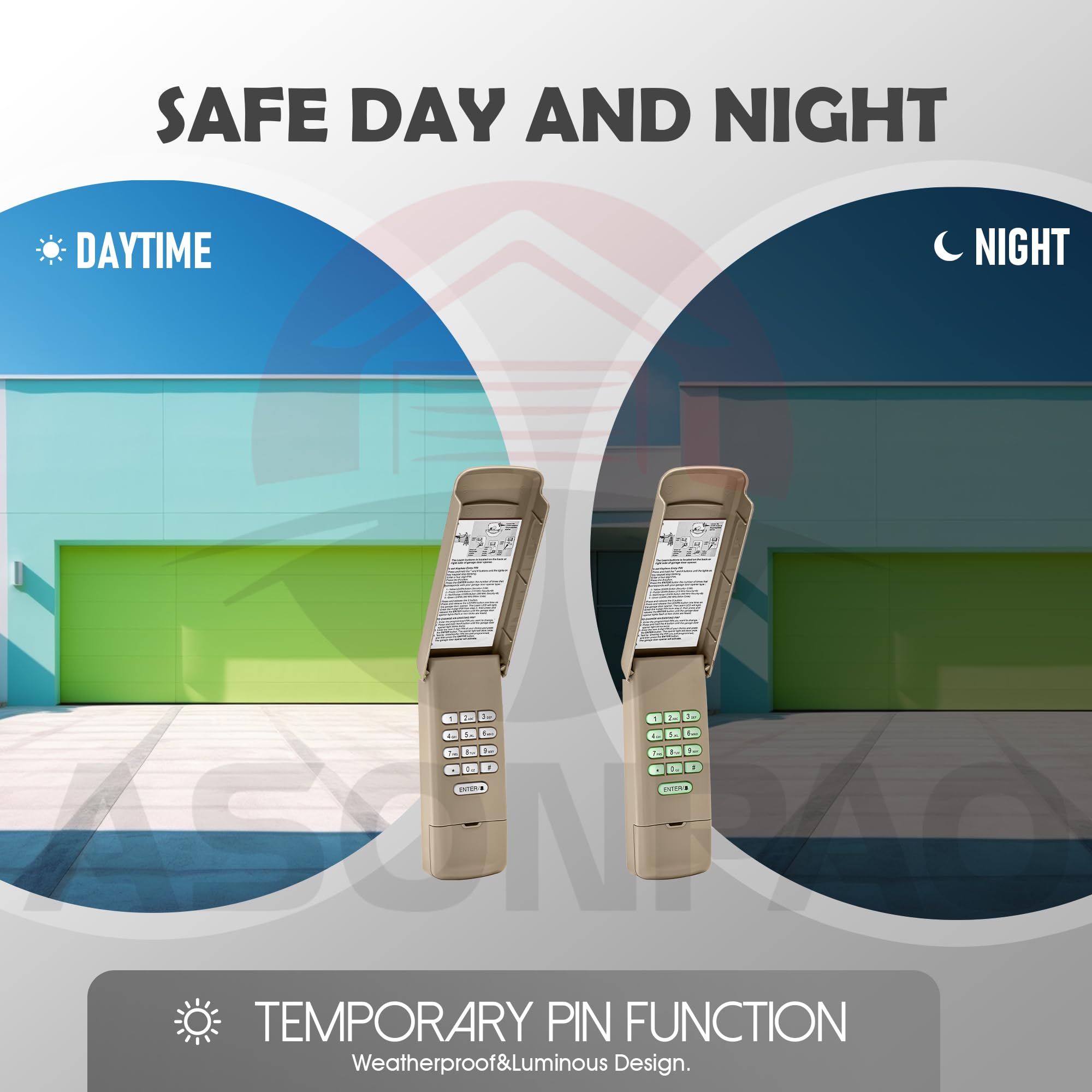 ASONPAO LiftMaster keypad temporary password function for guests