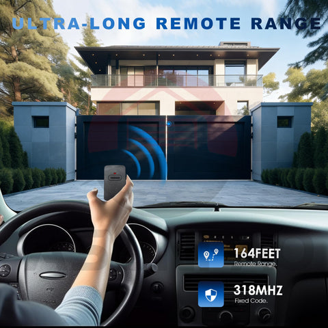 ASONPAO Mighty Mule remote provides up to 164 feet range in optimal conditions.