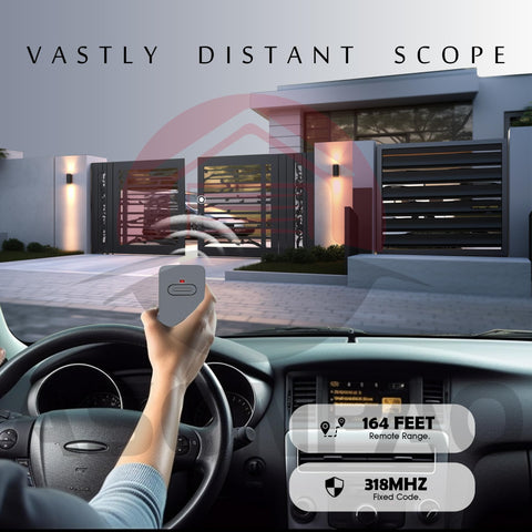 ASONPAO Mighty Mule GTO remote compact design enables quick gate access.