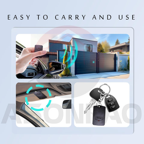 ASONPAO Remote attached to car visor for quick access.