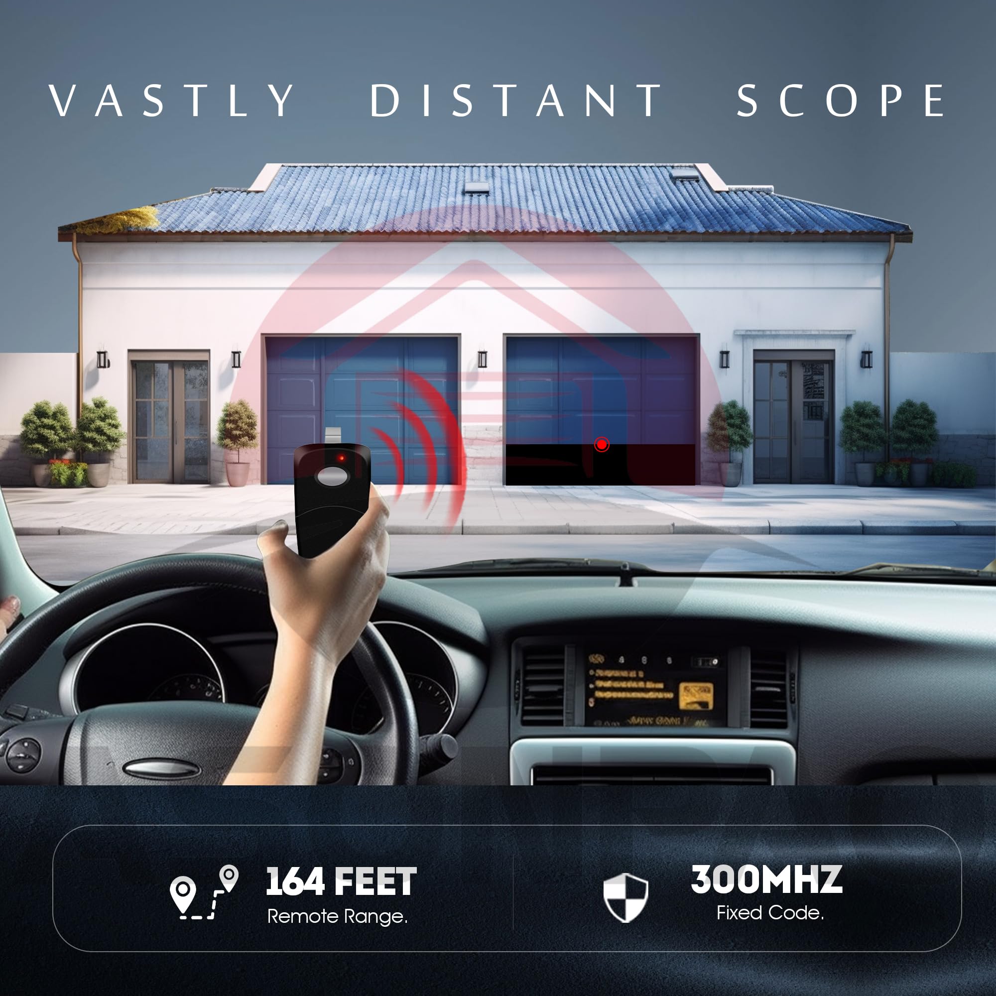 ASONPAO remote range up to 164ft enables driveway access.