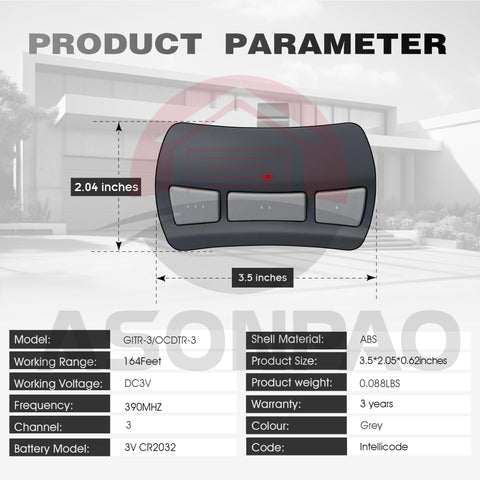 ASONPAO OCDTR-3 remote auto-seek rolling code feature illustration.