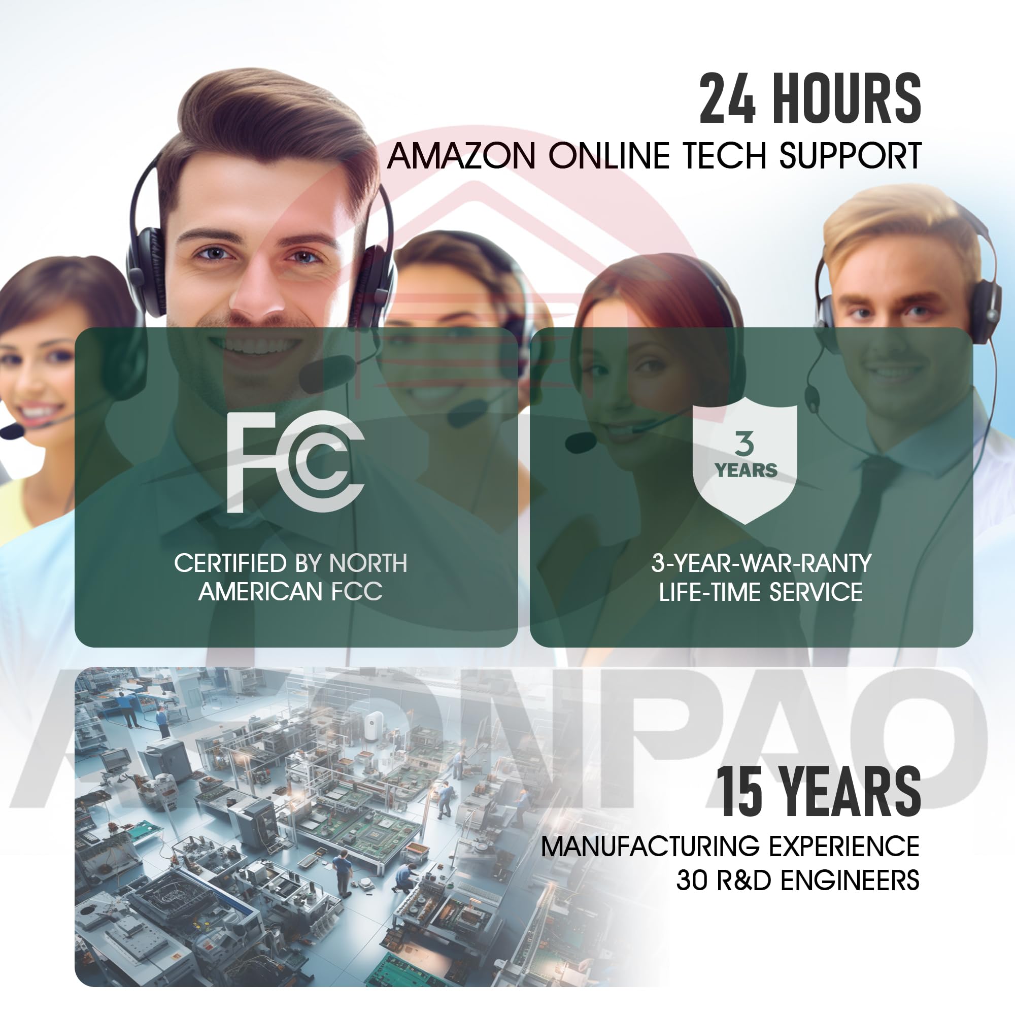 ASONPAO packaging highlights warranty and support options