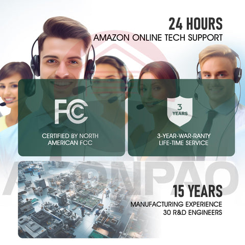 ASONPAO packaging highlights warranty and support options