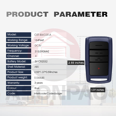 ASONPAO compact remote clips to sun visor for quick access.
