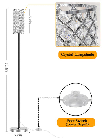 Assemer Crystal Floor Lamp has a heavier base for improved safety.