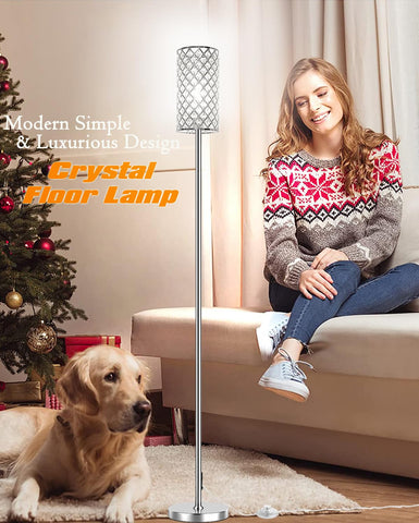 Assemer Crystal Floor Lamp features tool-free assembly in minutes.