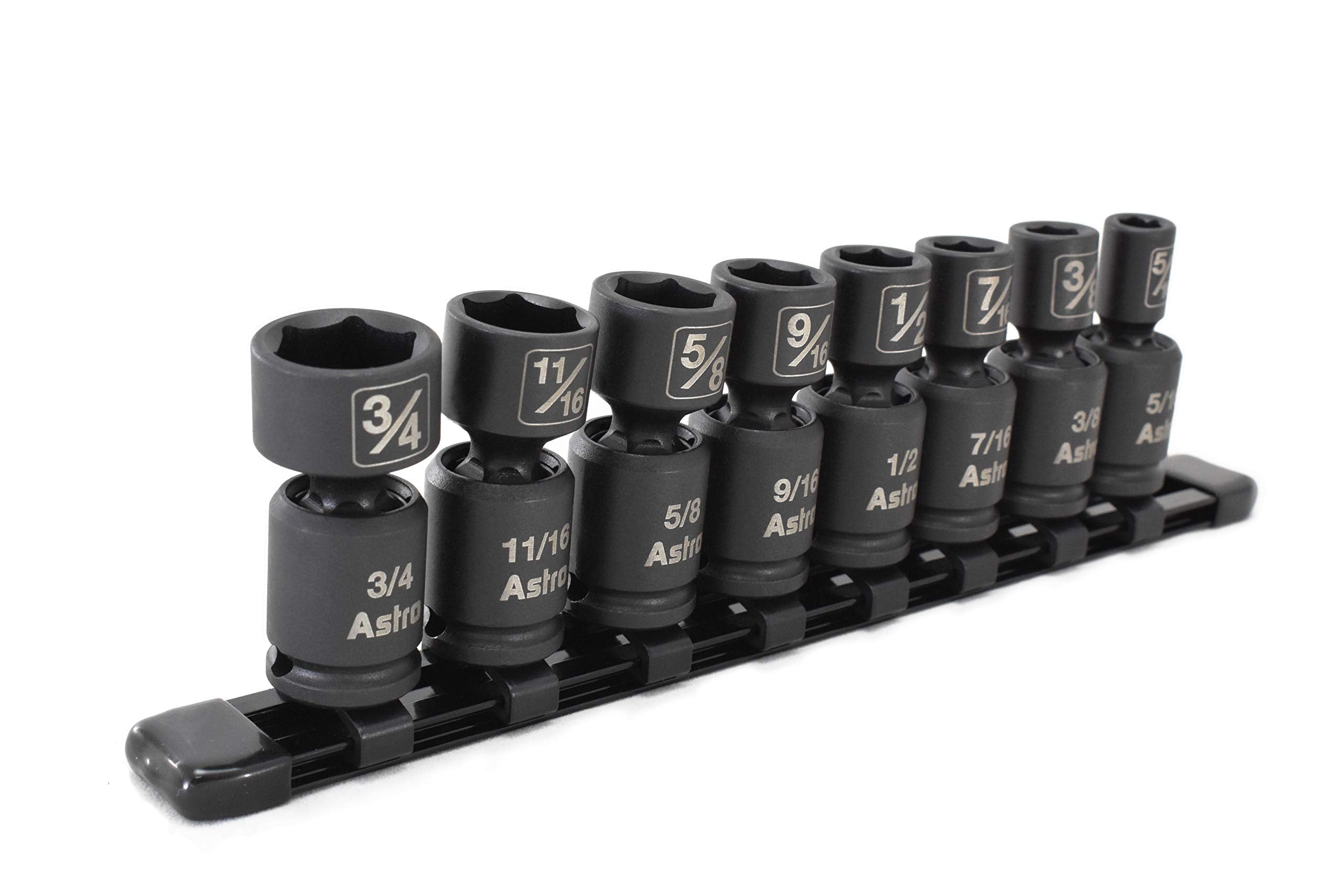 Astro 78340 eight-piece set with 3/8 drive shown for tight spaces.
