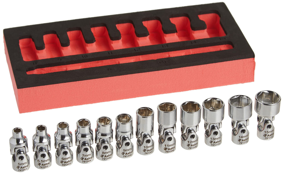 Astro Pneumatic 7412 flex socket 5mm grips flats for torque in tight spaces.
