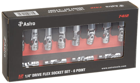Astro Pneumatic 7412 flex socket 6mm reaches recessed fasteners with flexible joint.