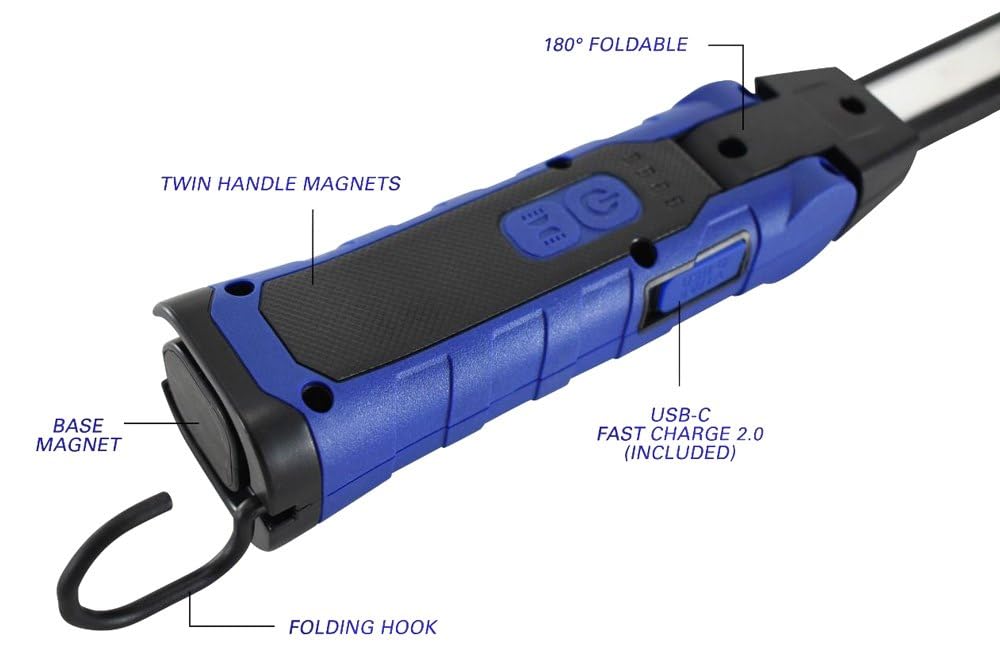 52SL magnetic base and hooks keep the light secure for hands-free use