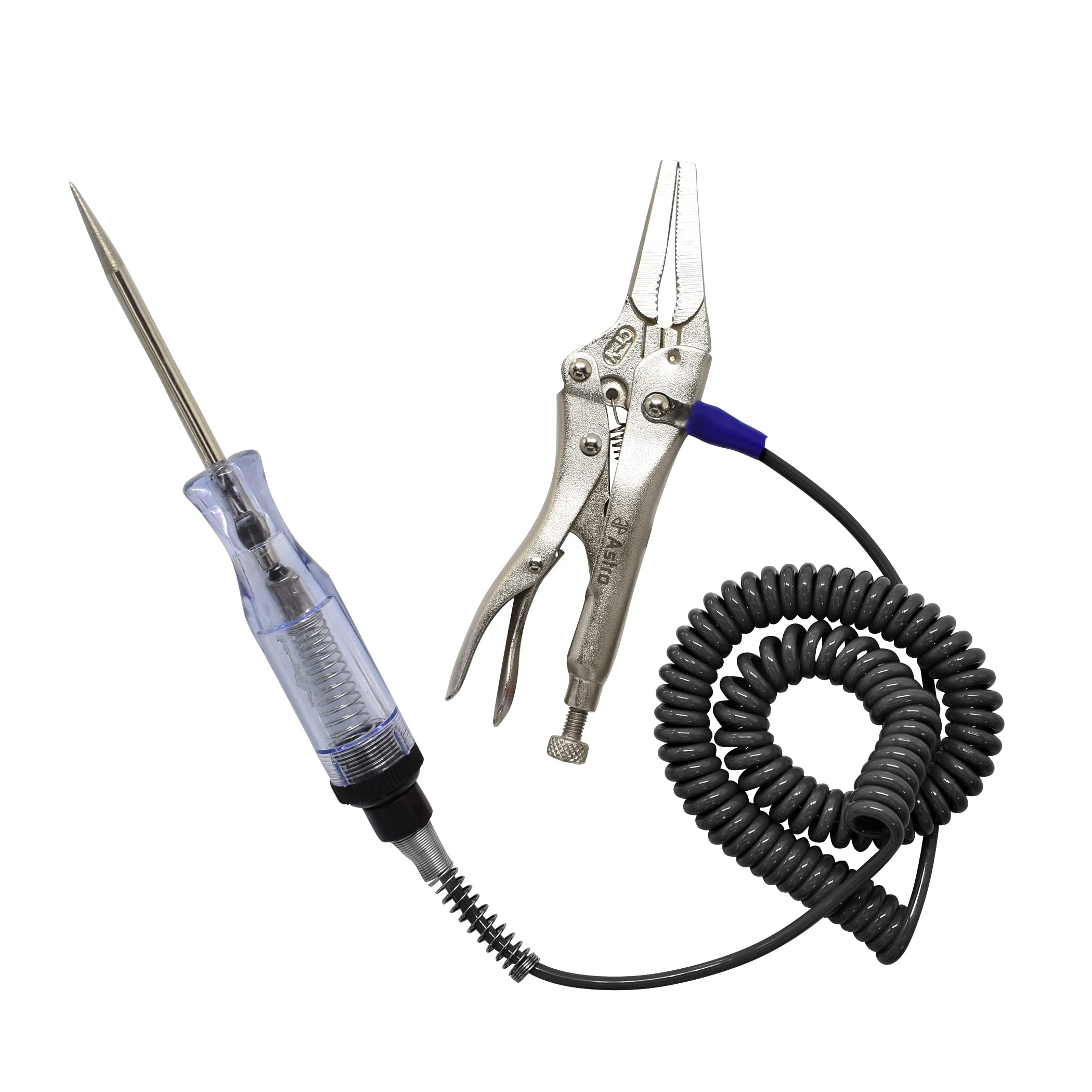 Astro Tools 7762 circuit tester light with locking ground clamp for secure grounding