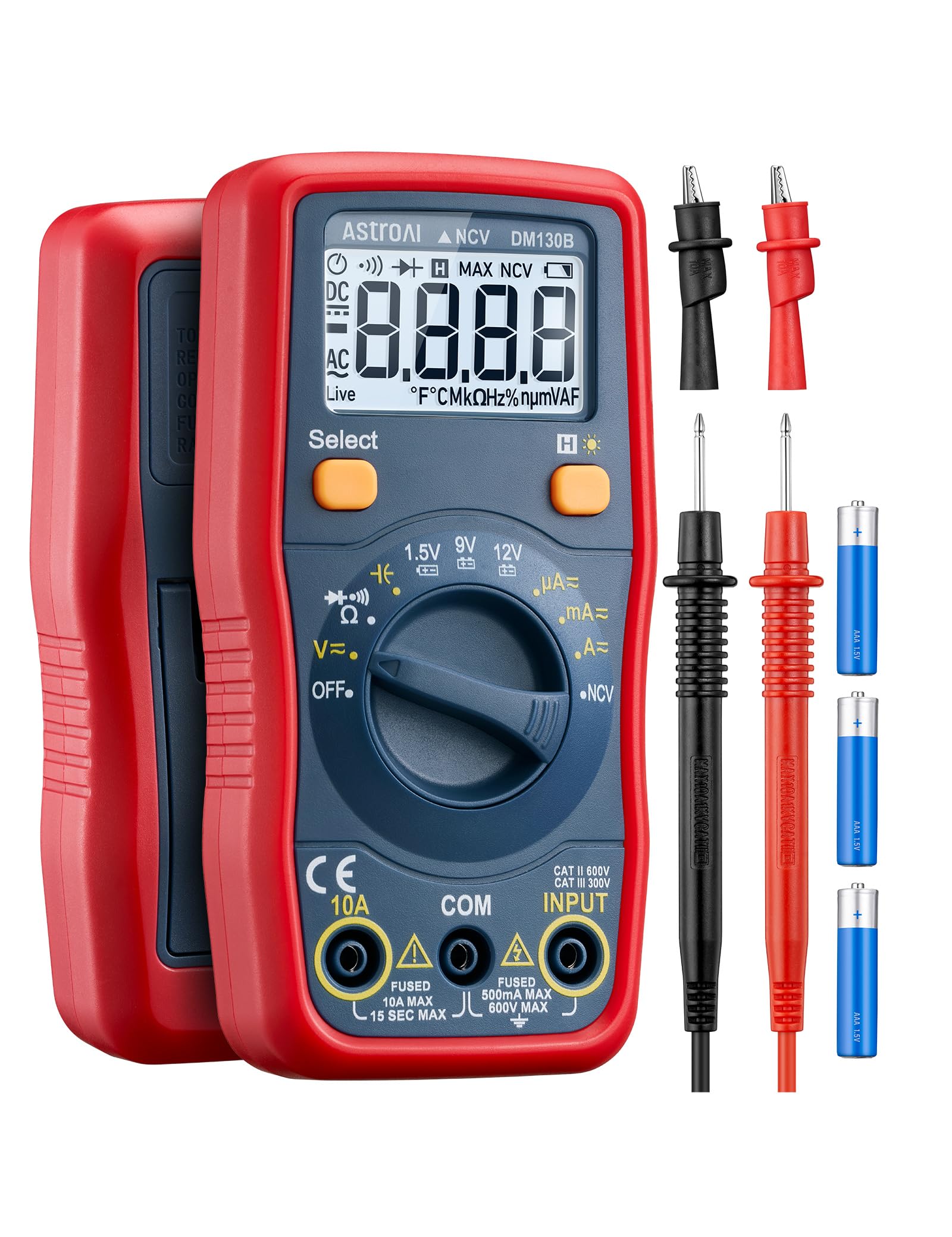 AstroAI Digital Multimeter display provides clear readings for fast voltage checks.