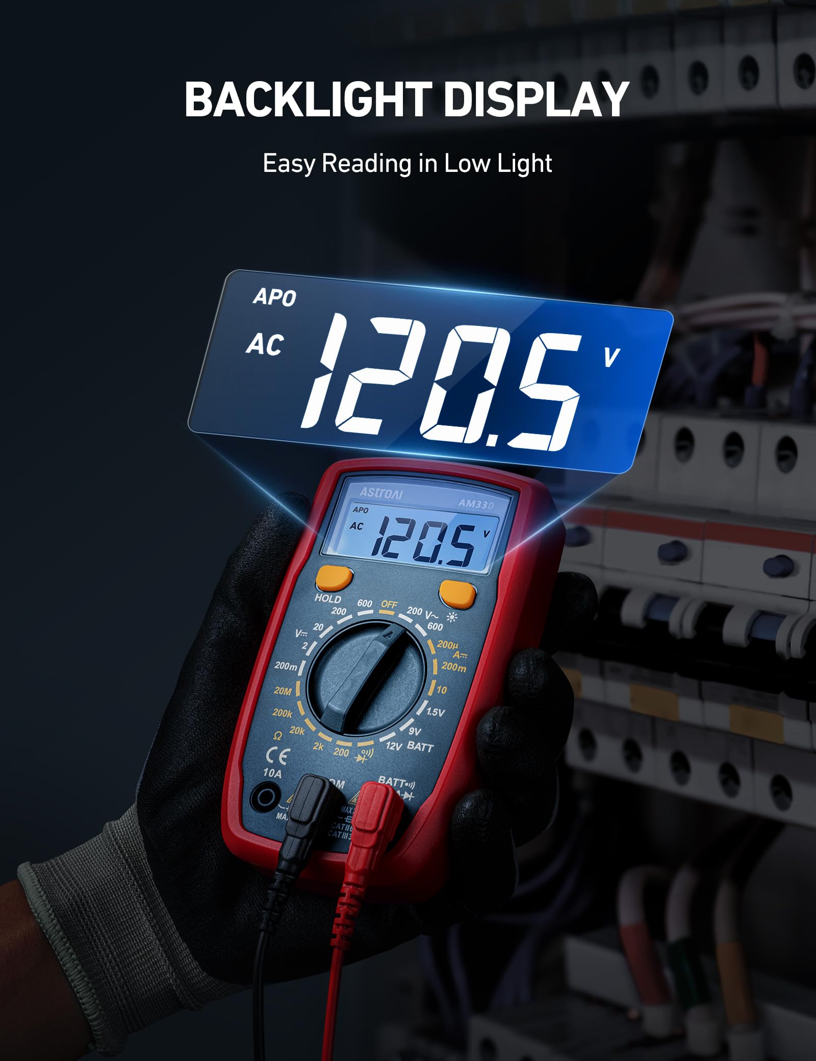 AstroAI digital multimeter double fuse safety helps prevent overload.