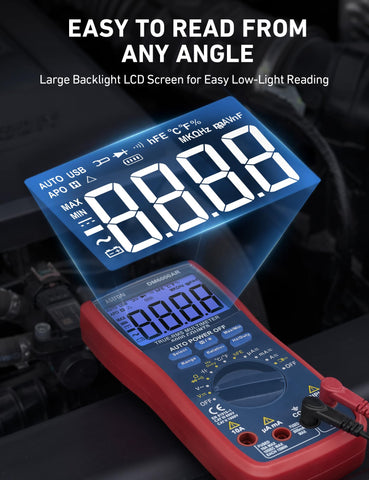 AstroAI display lit demonstrating clear readings in a dim workshop.