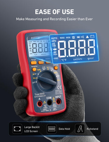 AstroAI DM4000 testing continuity and diodes with clear cues.