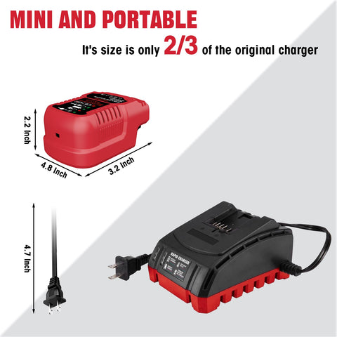 ASUNT 1701C-B 20V charger back view showing simple plug-in compatibility.