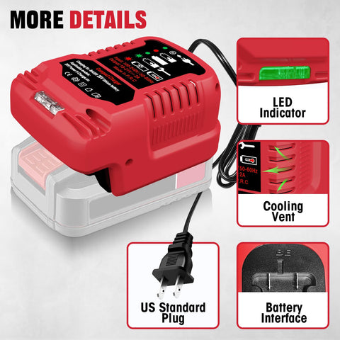 ASUNT 1701C-B 20V charger is compact enough for tool belts.