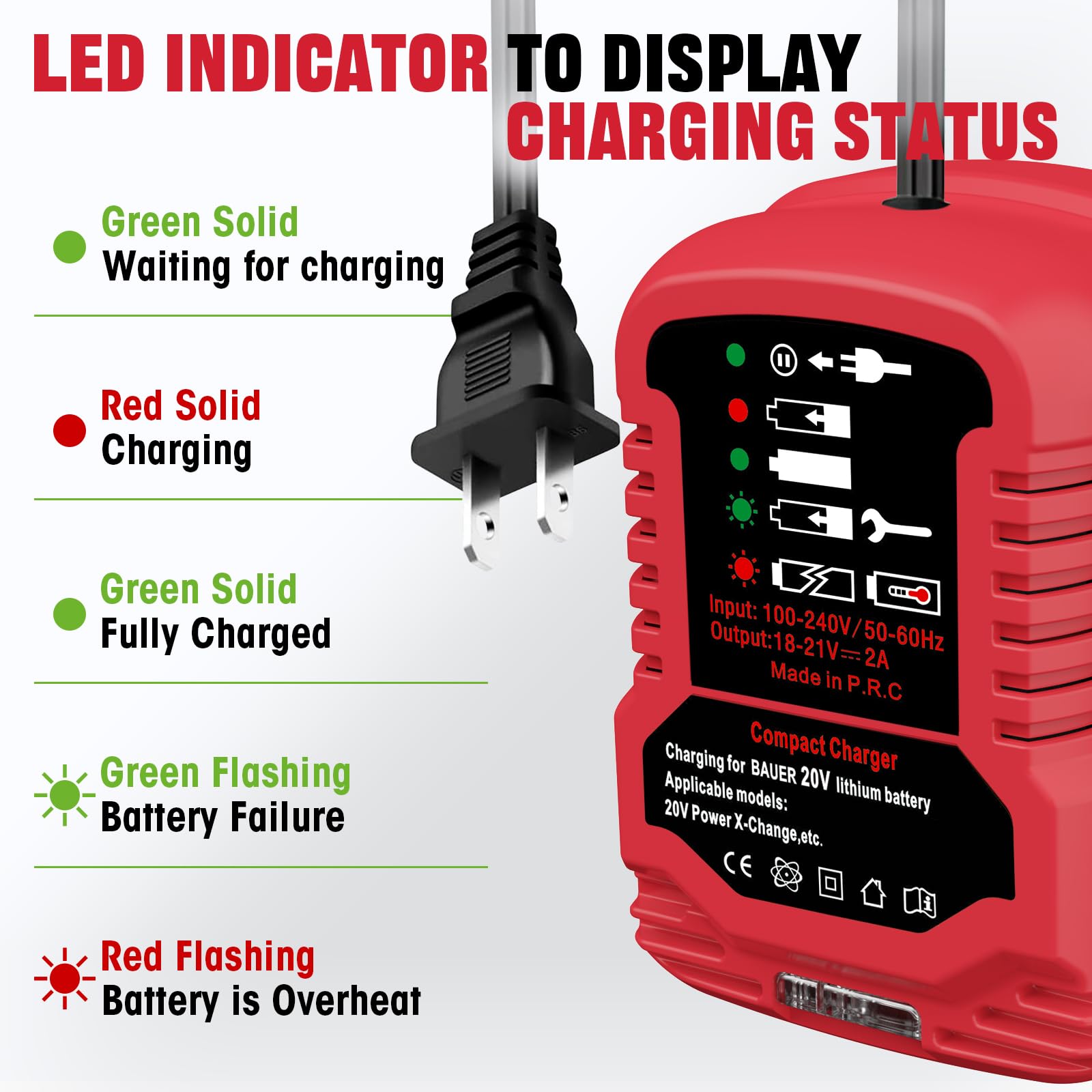 ASUNT 1701C-B 20V charger packaging includes a single charger.