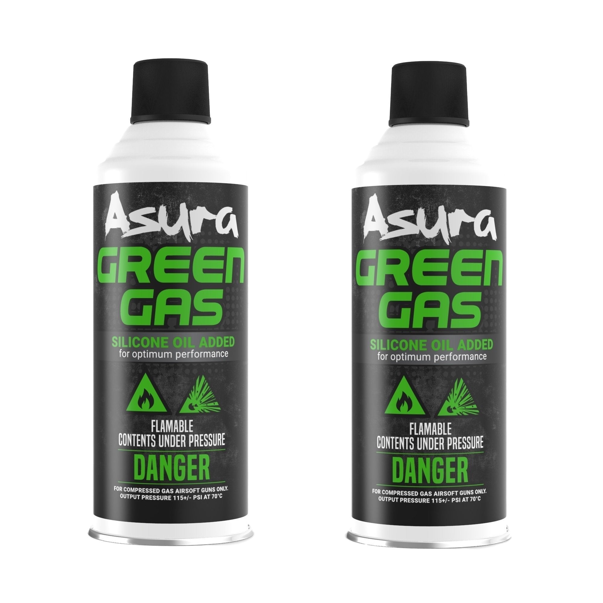 Asura Power Green Gas G-1000 can with silicone oil lubricant for smoother operation