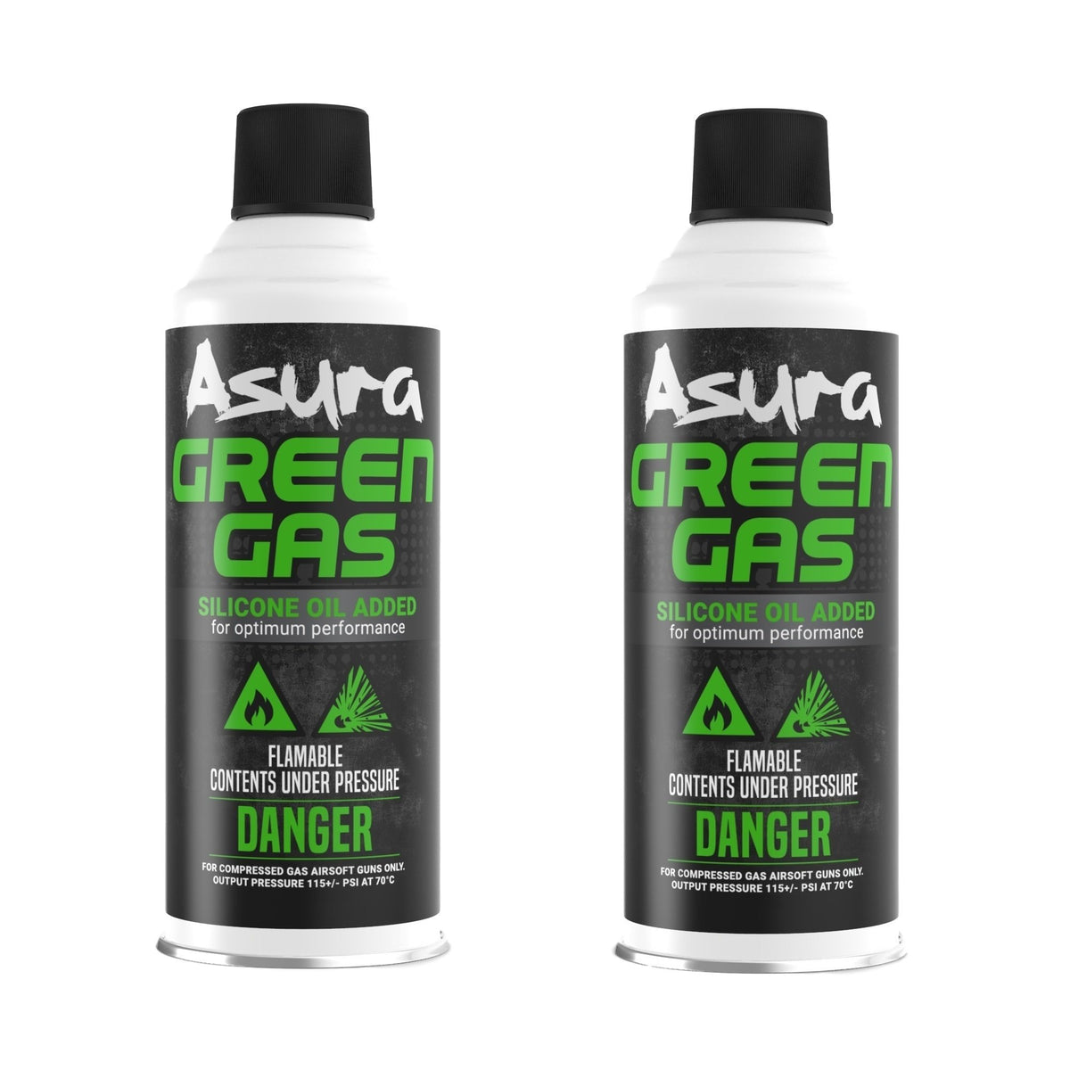 Asura Power Green Gas G-1000 can with silicone oil lubricant for smoother operation