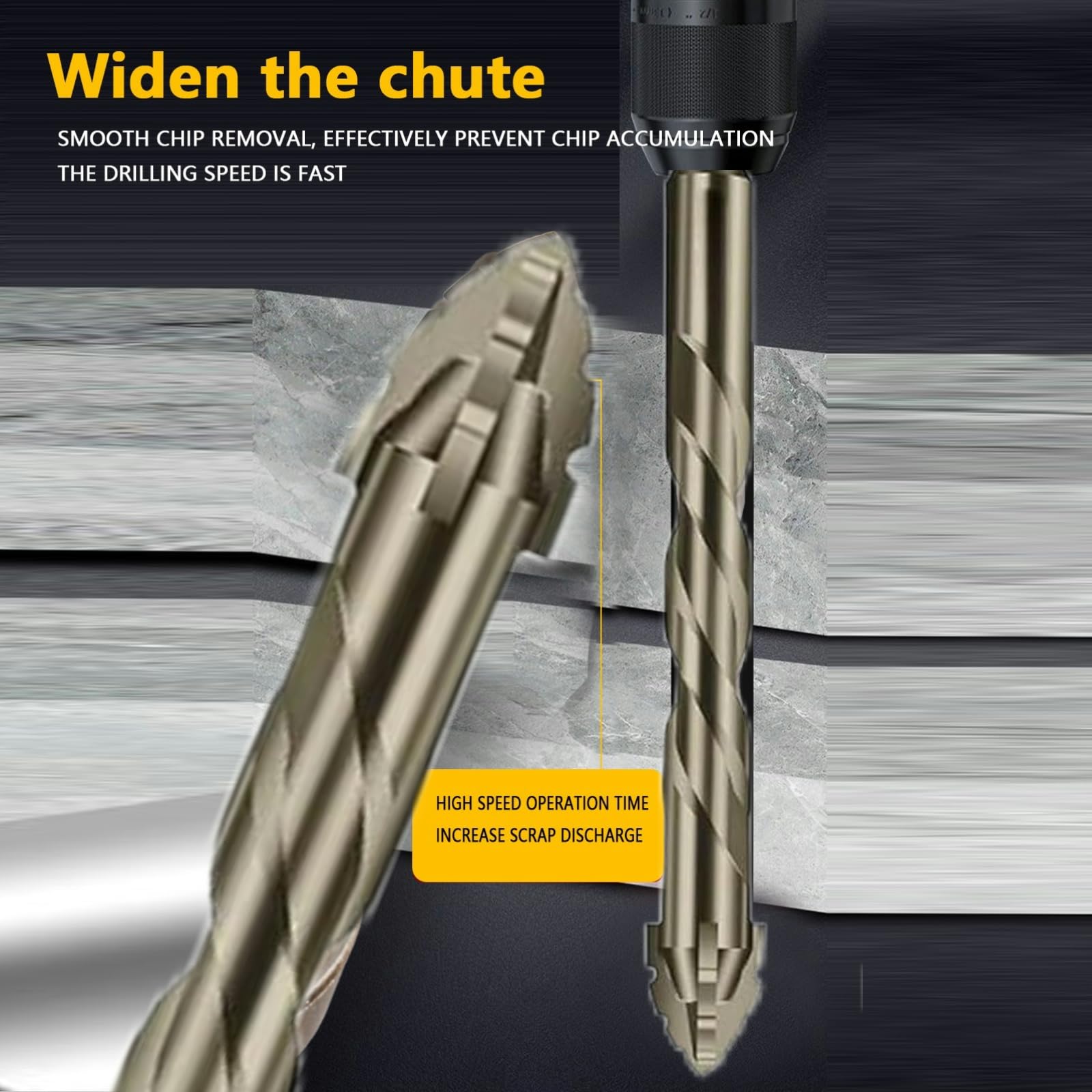 ASUSARA 5-piece drill bit set 10mm enabling clean holes in hardwood.