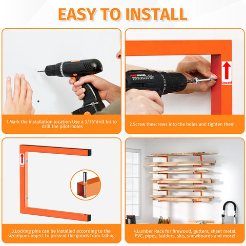 Asxevn non-slip lip prevents lumber from sliding off.