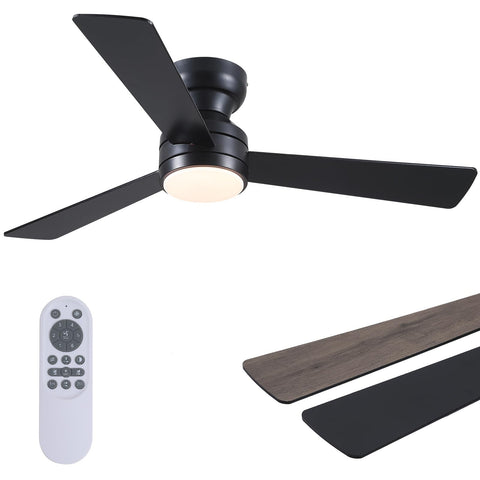 Asyko 46-inch low-profile ceiling fan with light for compact spaces and efficient cooling