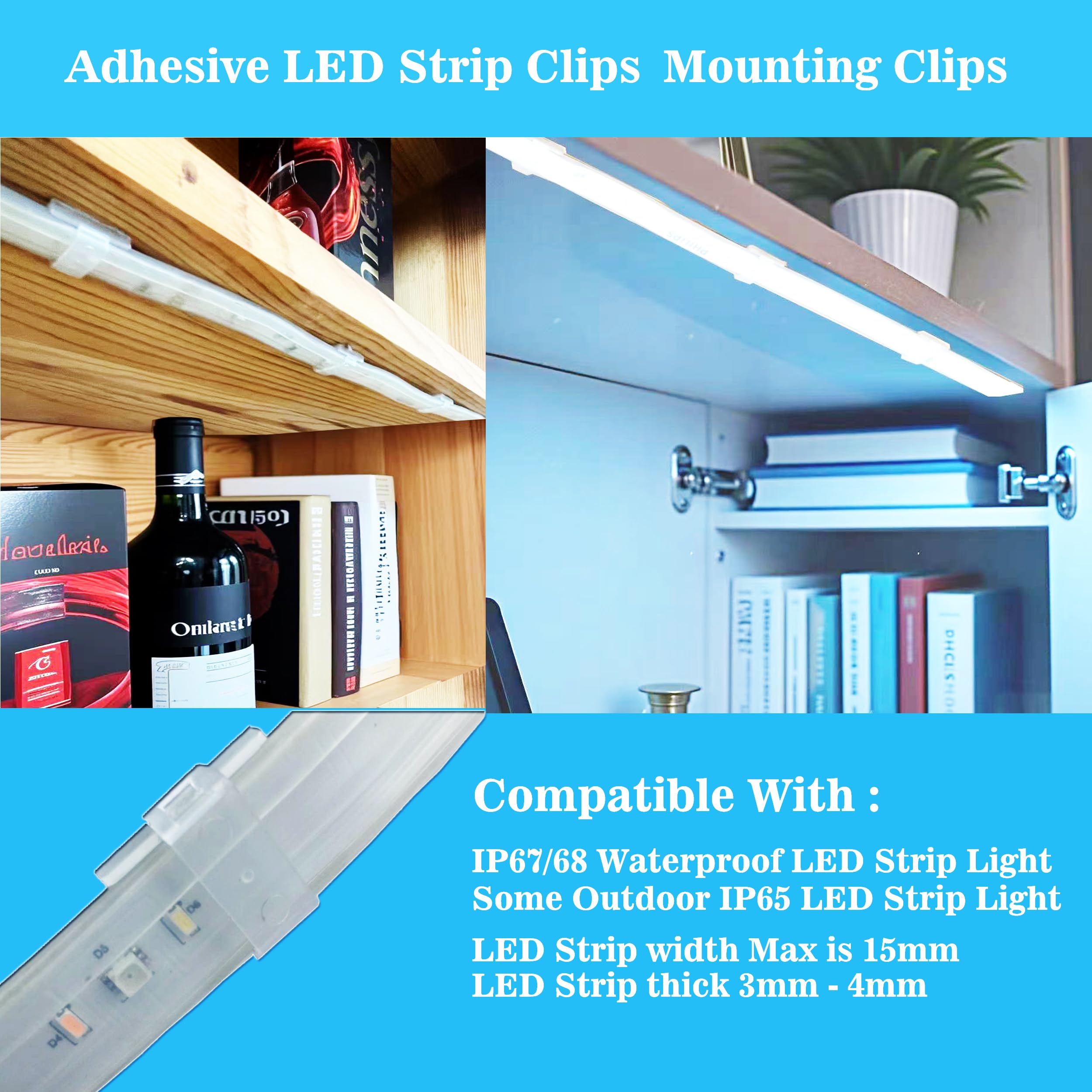 ATBLYV fairy light clip in clear finish for neat cable routing